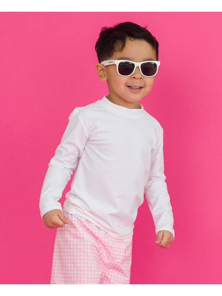 Boys White Long Sleeve Rash Guard
for wholesale on Faire3