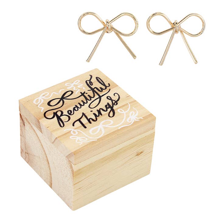 Santa Barbara Design Studio by Creative Brands - Wholesale Stud/Post Earrings - Treasure Box Bow Earring - Beautiful Things3