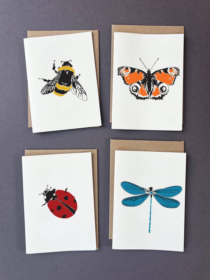 Insects Notecard Set | Set of 8 for wholesale by Penguin Ink