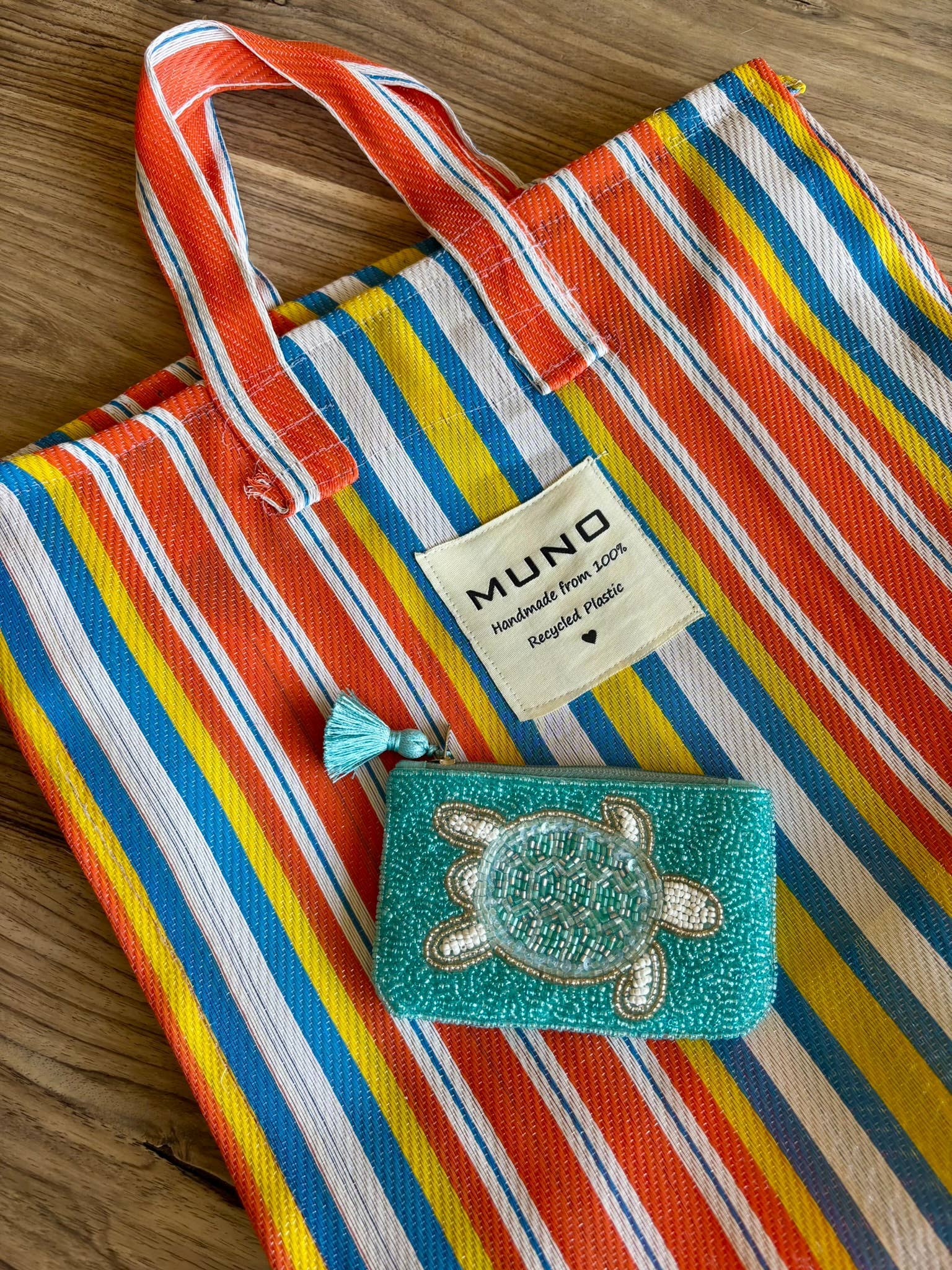 Muno – Engroshandel Posetaske - Dame – Håndlavet Perlebesat Skildpadde Pung * Gave * Forår * Sommer