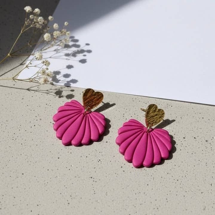 ALICE MINI PINK - Handmade heart earrings for wholesale by DUESTELLE ITALIA