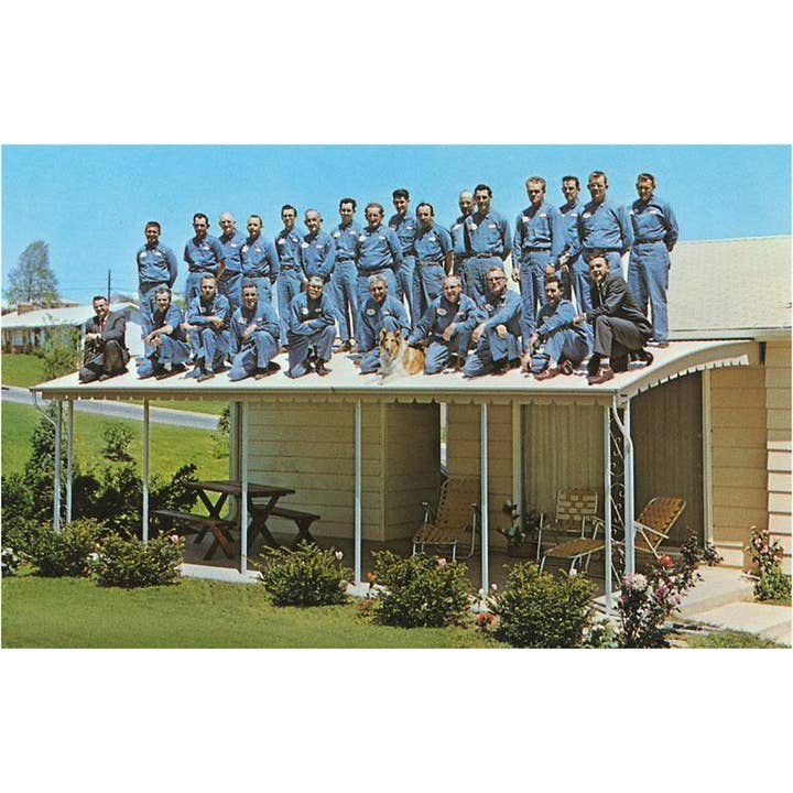 Postcard NP-507 Twenty-six Workmen on Patio Roof for wholesale by Found Image Press