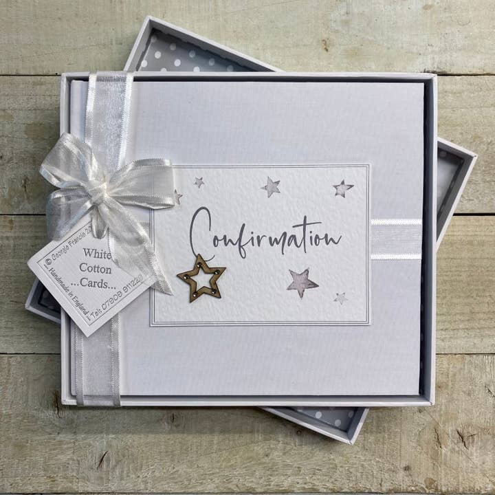 Confirmation Stars - Libro degli ospiti (SCON3) per la vendita all'ingrosso da parte di White Cotton Cards
