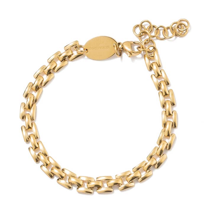 Pulsera de Cadena Cuadrada Dorada Impermeable para venta al por mayor de Brenda Grands Jewelry