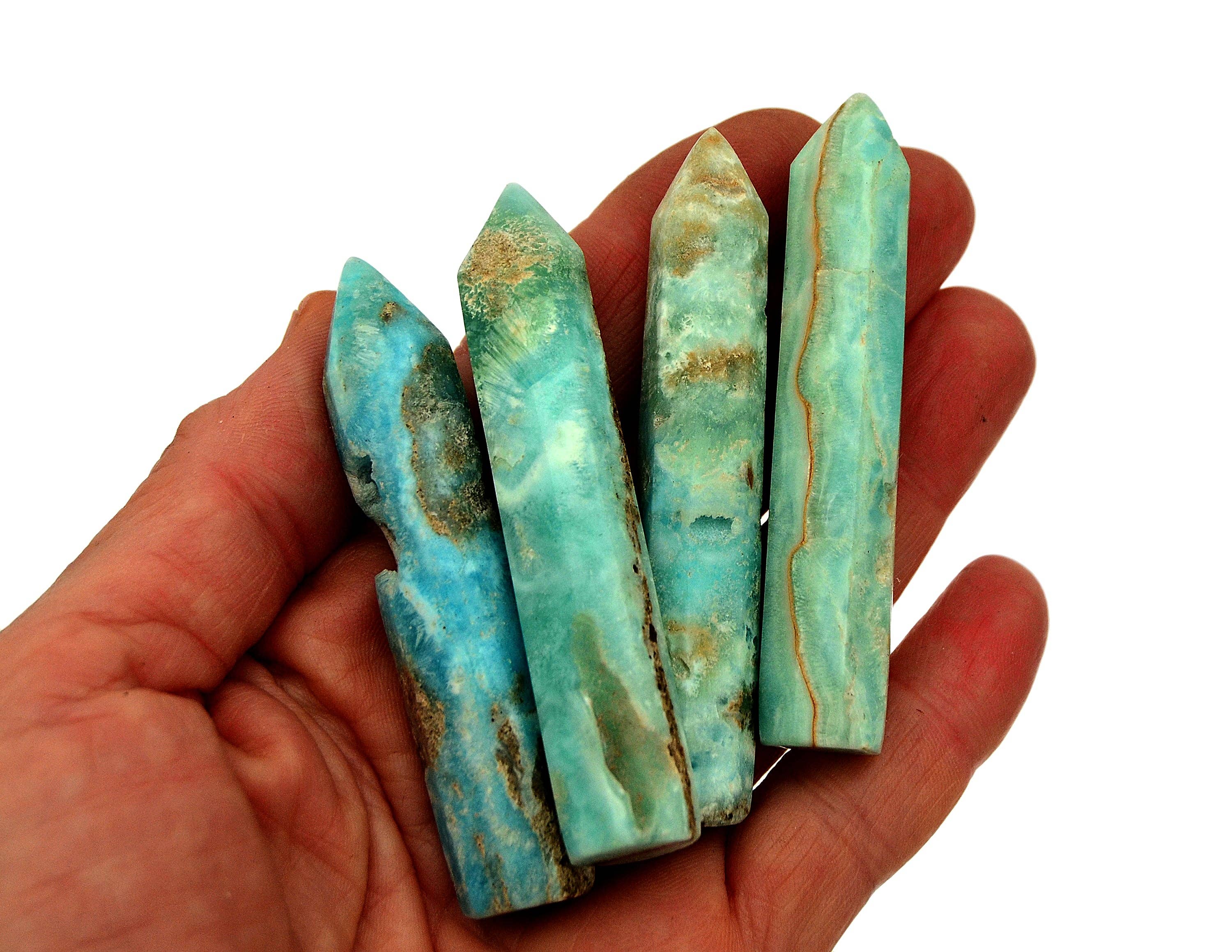 Kaia & Crystals – Großhandel Spiritueller Stein/Kristall – Blauer Aragonit Kristall-Spitzenpunkt (70 mm)9