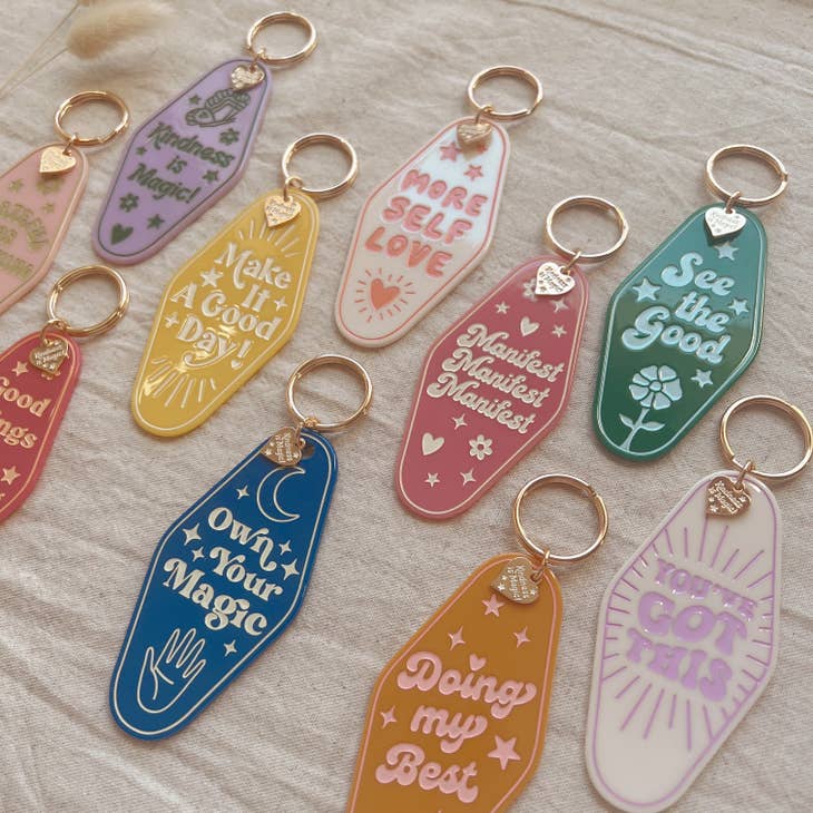 Wholesale Inspirational Motel Keychains - All Quotes for your store - Faire