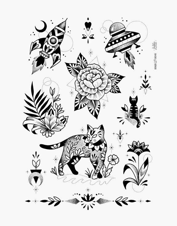 Bernard Forever - Wholesale Temporary Tattoo - Temporary tattoos - Cosmic cat5