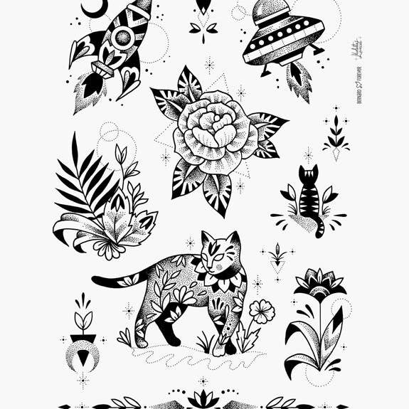 Bernard Forever - Wholesale Temporary Tattoo - Temporary tattoos - Cosmic cat5
