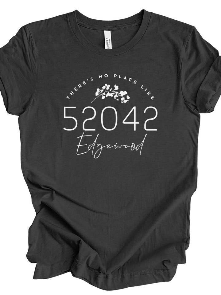 Dark Heather Gray There's No Place Like HomePersonalized Tee for wholesale on Faire