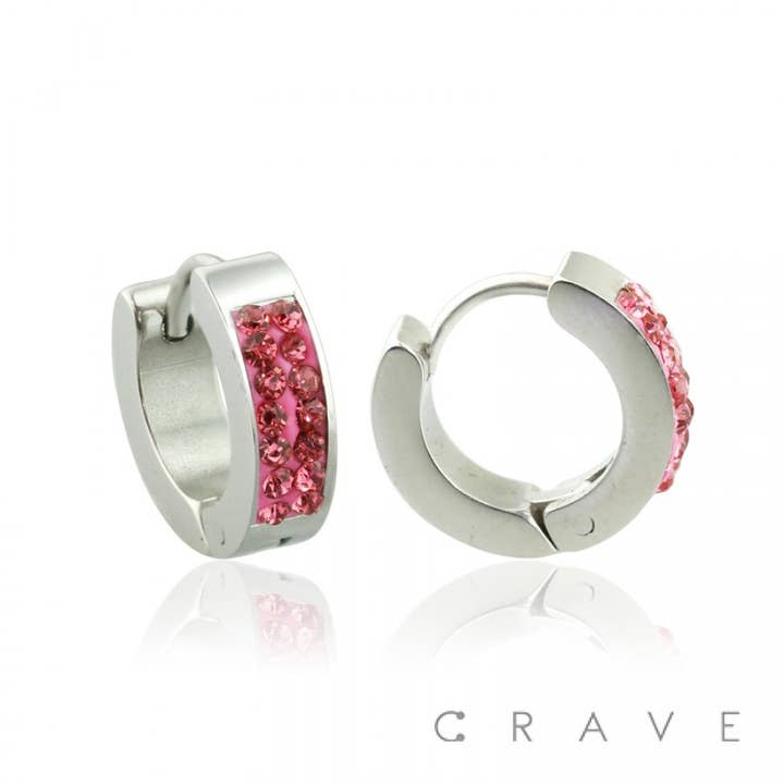 CRAVE – Engroshandel Huggie-øreringe – PAR SS CZ BROLAGT HUGGIE/HOOP HOOPS1