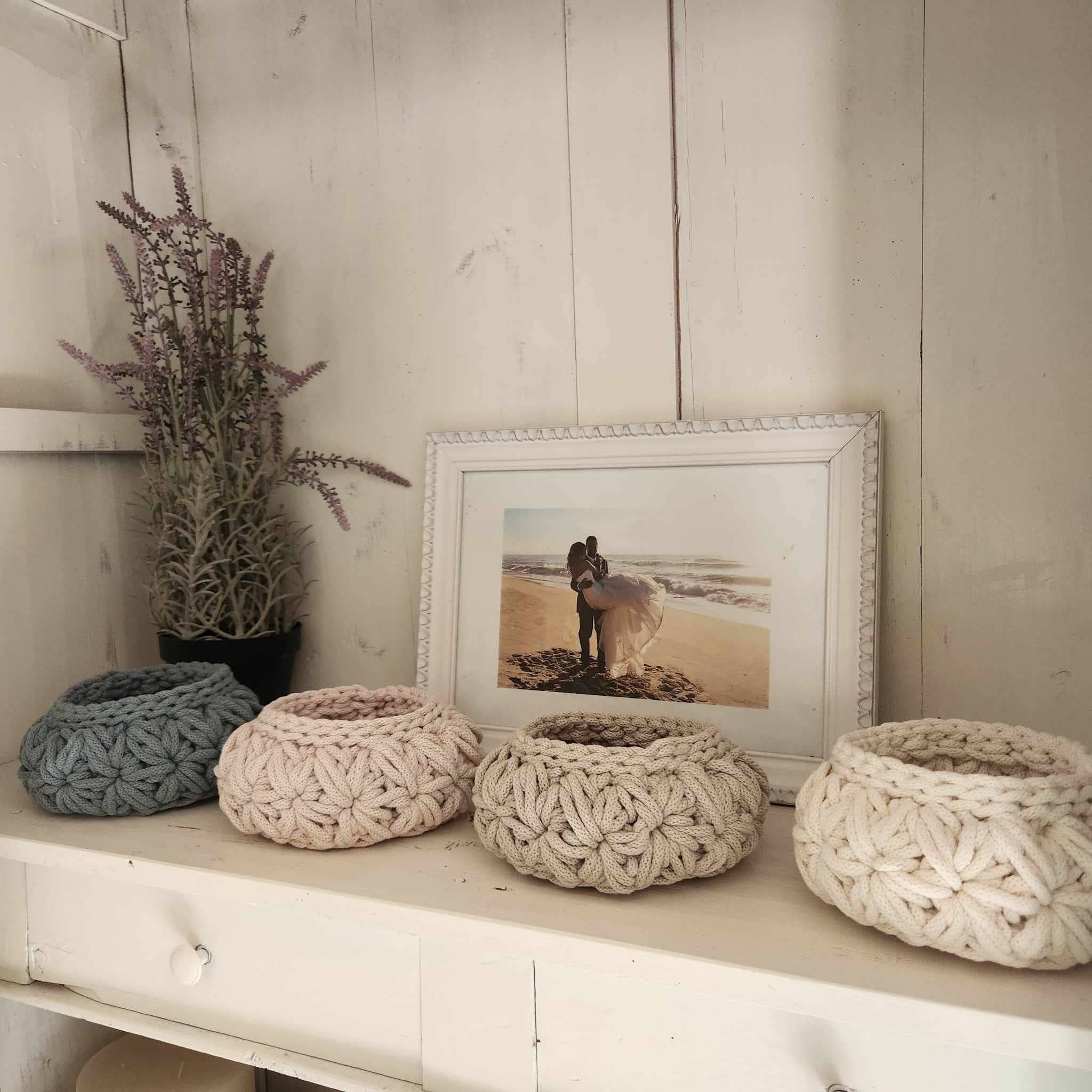 Naturalmarjory - Venta al por mayor Cestas - Canasta de crochet con patrón floral10