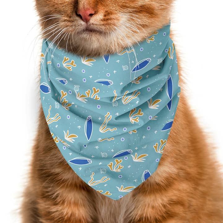 Bandana biologique pour animaux de compagnie « Ocean Bubbles » pour la vente par UpRoot Design Studio