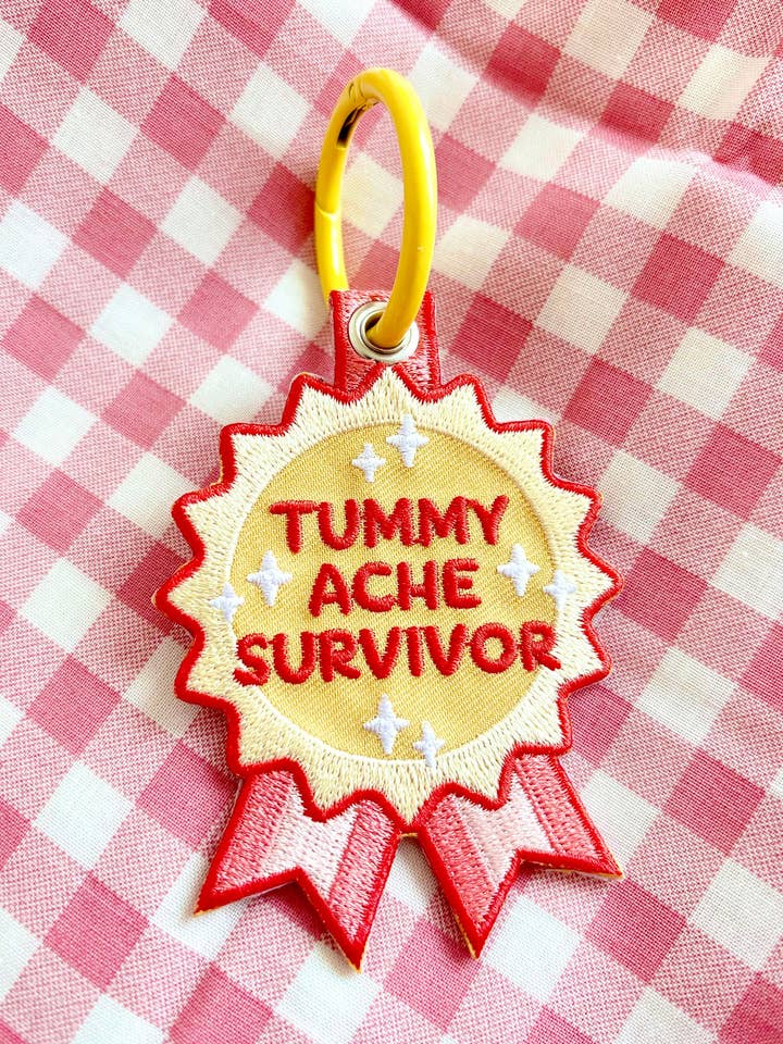 Tummy Ache Survivor Embroidered Keychain for wholesale by Maobabie
