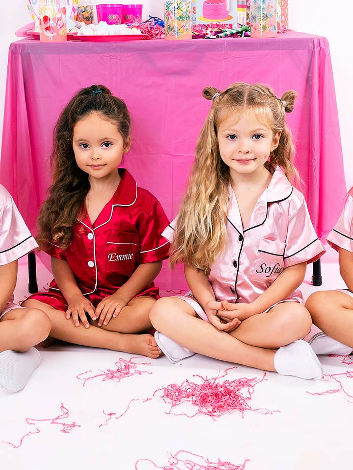 Sisters G Kids - Wholesale Sleepwear Set - Kids - Kids Satin Pajamas Shorts + Short Sleeves17