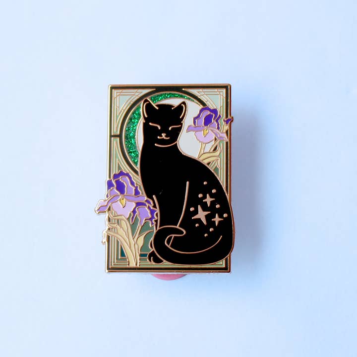 Glitter Punk - Wholesale Lapel Pin/Button - Iris Cat – Art Nouveau Collection2