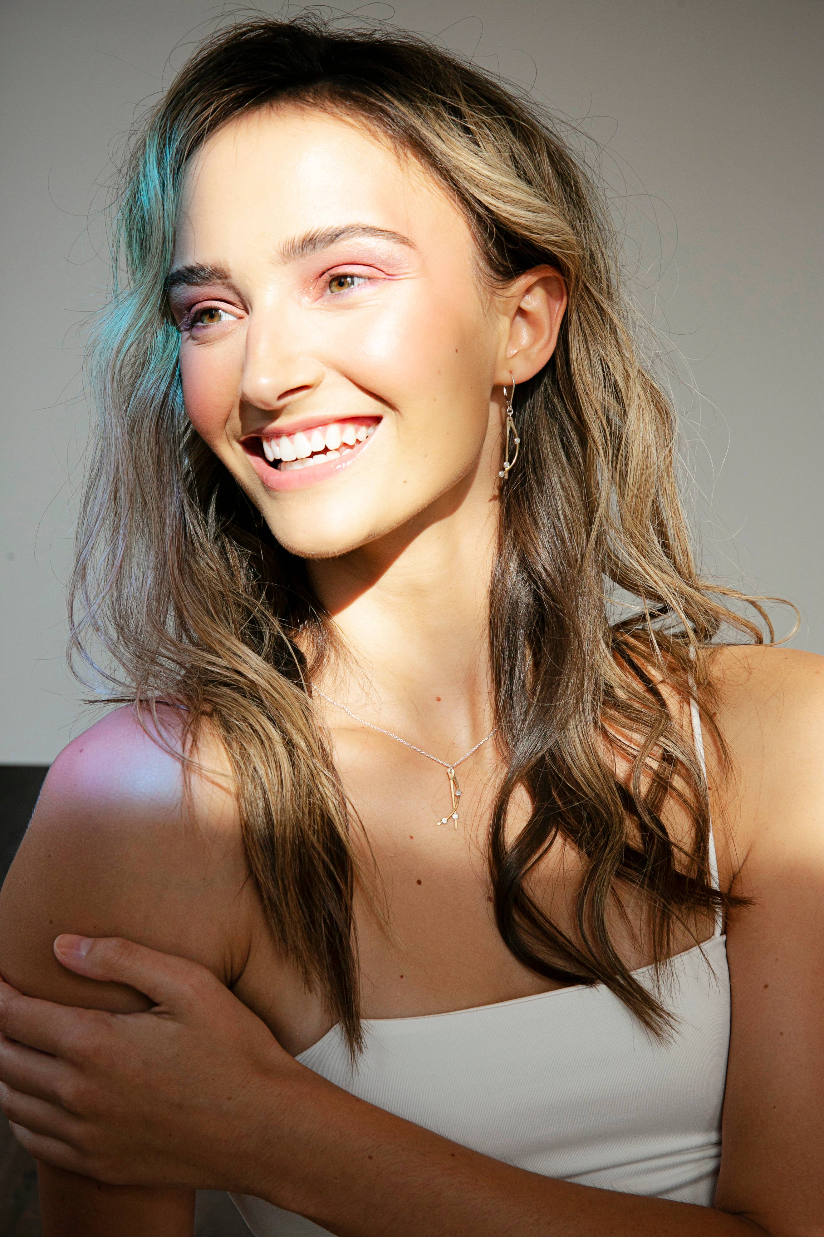 Freshie & Zero - Wholesale Dangle Earrings - Astral Curved Gold & Silver Bars Mini Dangle Earrings STARS2