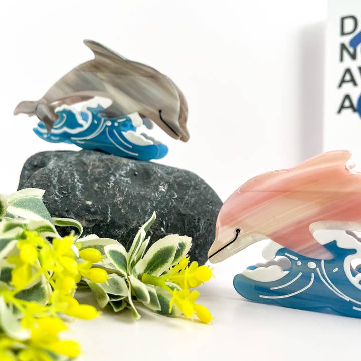 TheDivaSoap - Wholesale Hair Clip - Women's - Joyful Playful Jumping Dolphin & Waves Hair Claw Clip