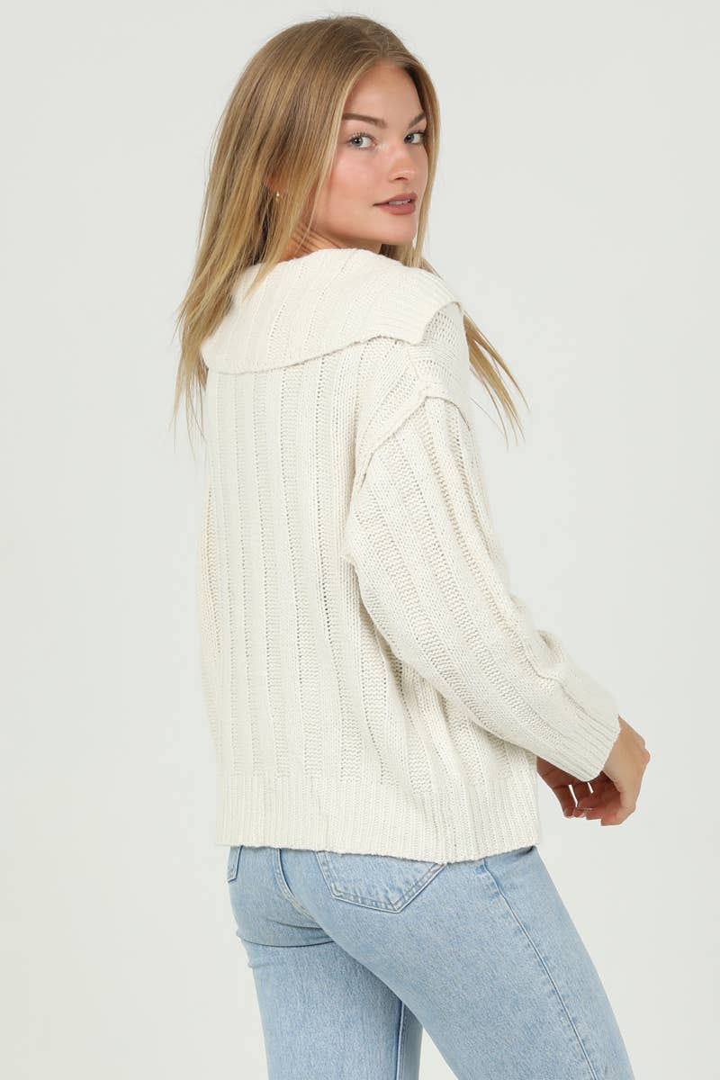 ANGIE - Vendita all'ingrosso Maglione tricot - Donna - PULLOVER CON SCOLLO A V IN MAGLIA A COSTINE XHP61-ASIS7