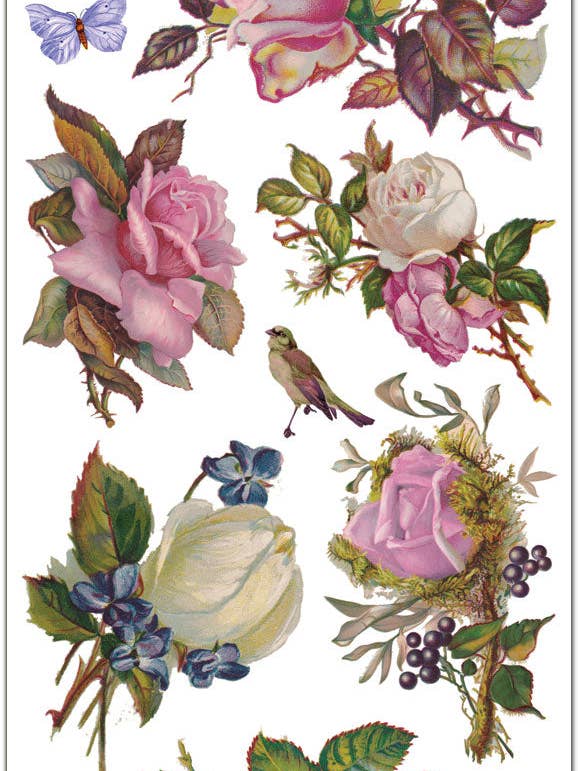 C208 Adesivi Floreali Shabby Chic per la vendita all'ingrosso da parte di Violette Stickers