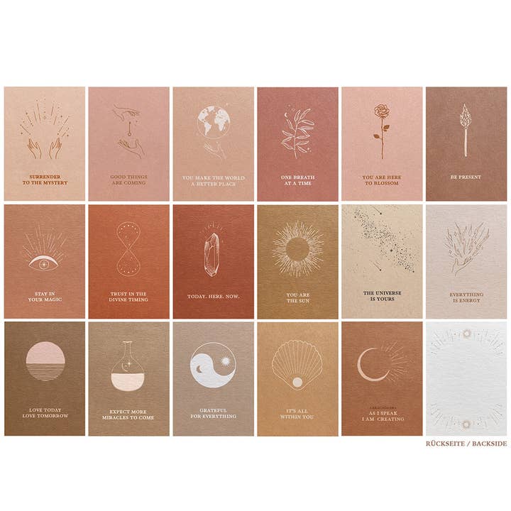 Anna Cosma - Wholesale Stationery/Notecard Set - COSMIC AFFIRMATIONS - CARD SET - 17 CARDS IN A SET - ORACLE