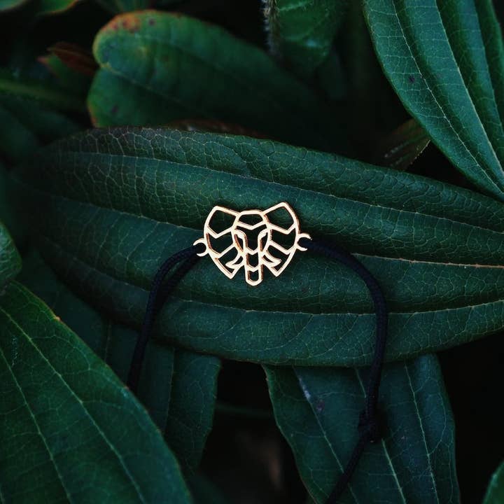 Bracciale elefante in oro con cordino per la vendita all'ingrosso da parte di Mountplane