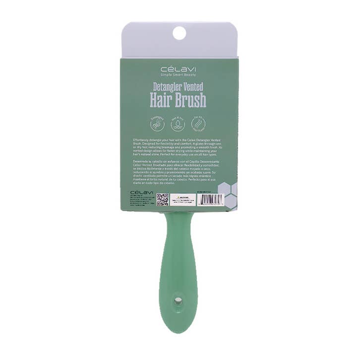 PINEAPPLE Beauty - Wholesale Hair Brush/Comb - Celavi HRDT007 Mint Detangler Vented Hair Brush - 12 4