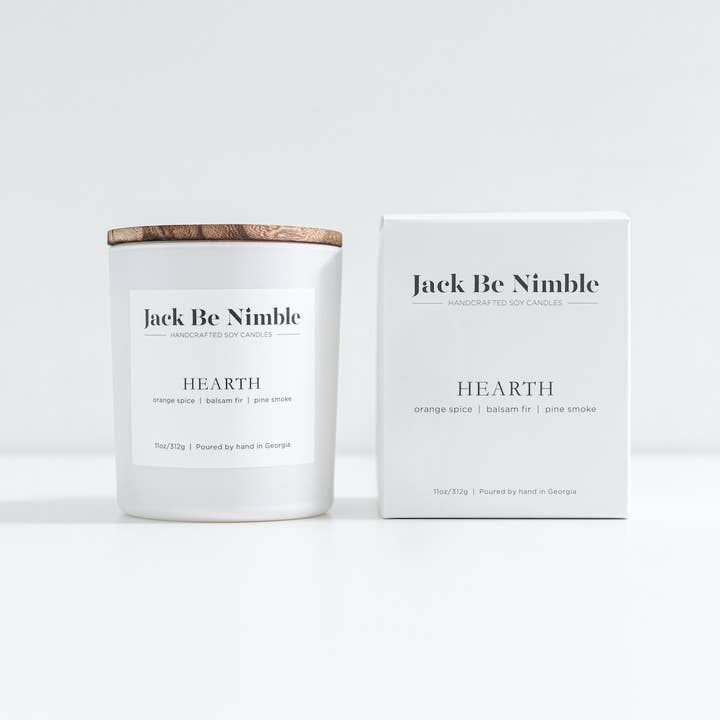 Jack Be Nimble Candles - Wholesale Jar/Filled Candle - 11oz Hearth • Christmas Scented Soy Candle0