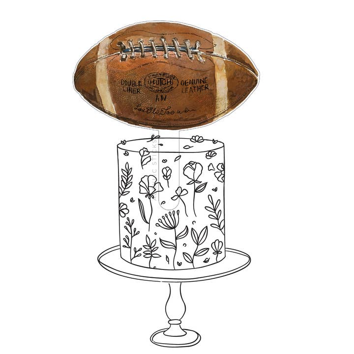 TOPPER PER TORTA VINTAGE IN ACRILICO A TEMA CALCIO per la vendita all'ingrosso da parte di XO ACRYLICS | ACRYLIC STICKS