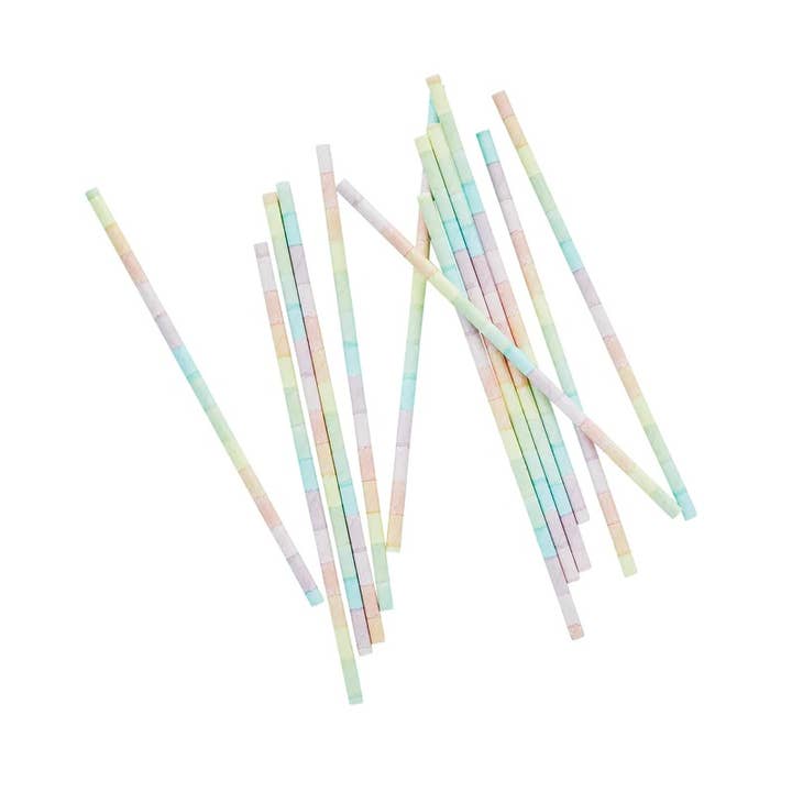 Hootyballoo by Club Green – wholesale Drinking straw – Eco Rainbow Paper Straws 20 Pack1