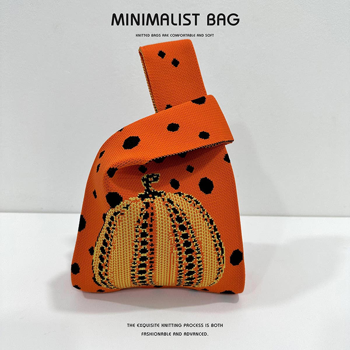 ACCITY - Wholesale Tote Bag - Women's - WOMEN PUMPKIN KNITTED SHOULDER HANDBAG_CWAB15027