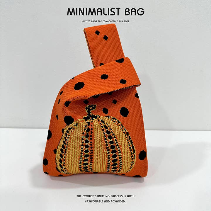 ACCITY - Wholesale Tote Bag - Women's - WOMEN PUMPKIN KNITTED SHOULDER HANDBAG_CWAB15027