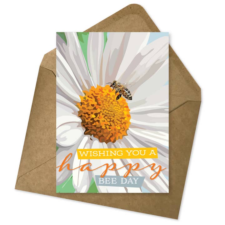 Födelsedagskort | Grattis på födelsedagen prästkrage presentetikett för wholesale av The Red Barn Press