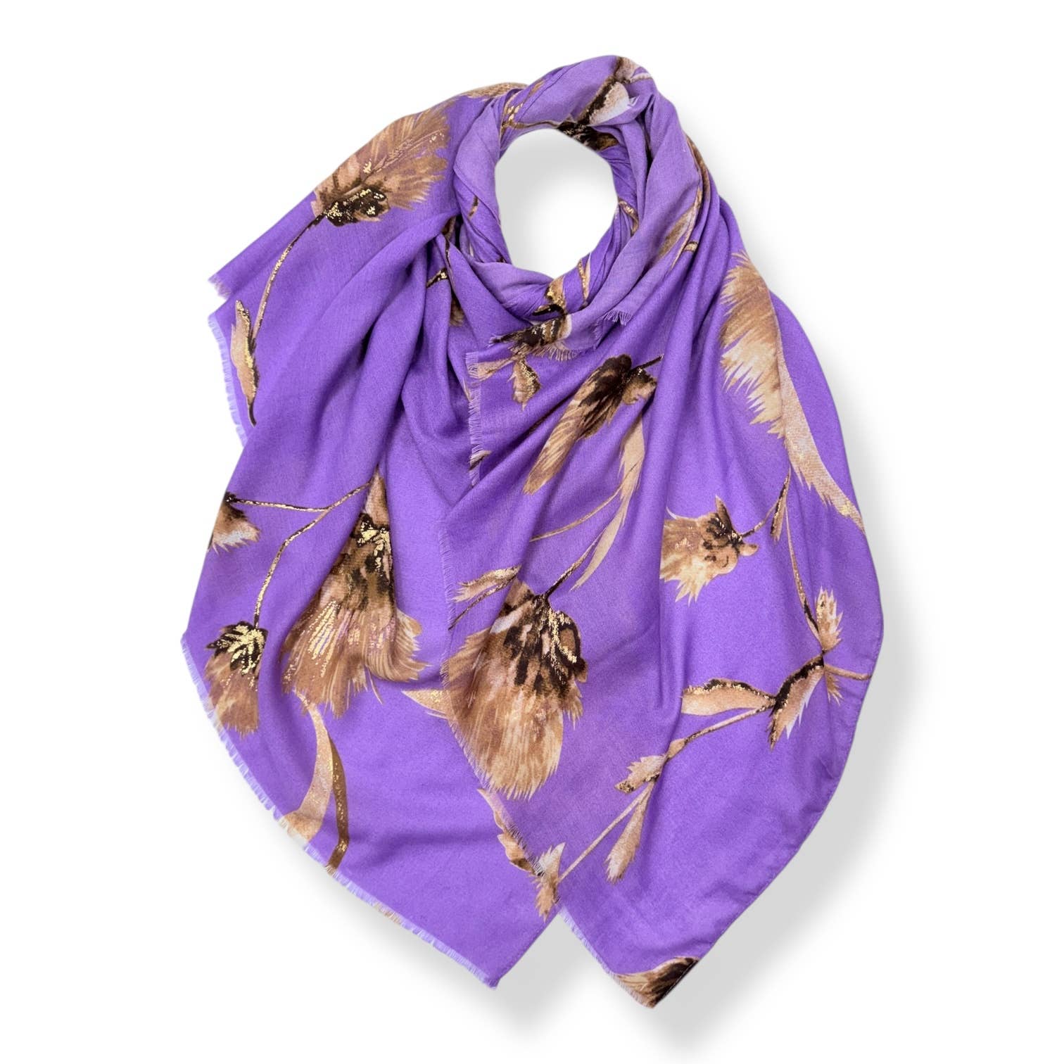 London Scarves - Wholesale Scarf - Women's - Dusty miller flower print on medium weight scarf12