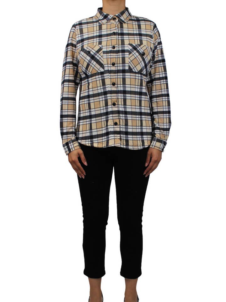 PD3614-B - - Geruit Overhemd Gevoerd met Schapenvacht A3671 voor wholesale door K & C Clothing, Inc.