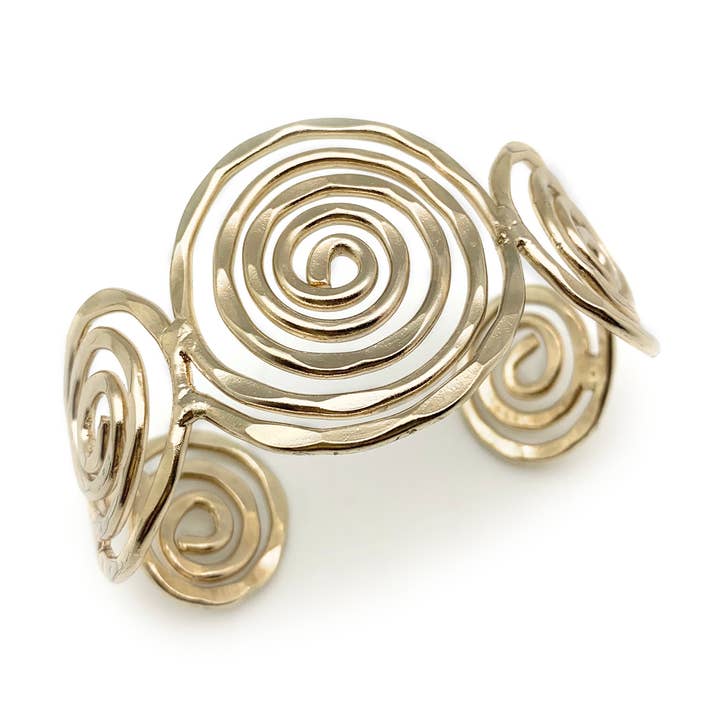 Anju Jewelry - Wholesale Cuff Bracelet - Gold Plated Adjustable Cuff Bracelet - Spiral Circles0