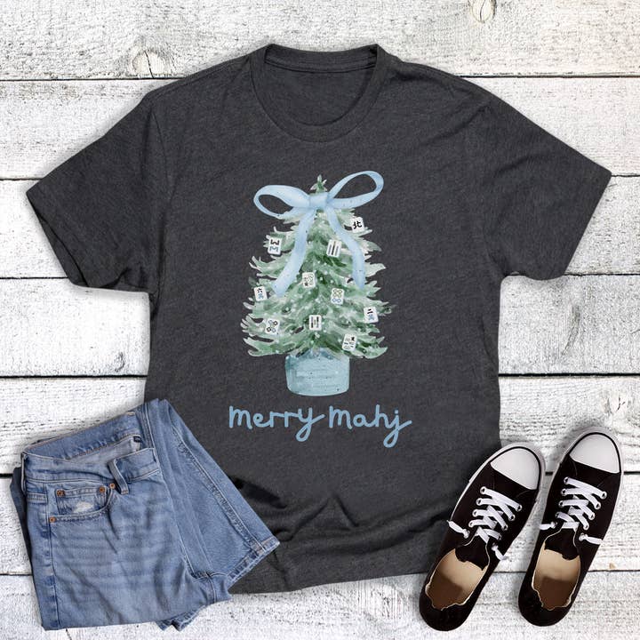 Christmas Mahjong Merry Mahj Graphic Tee for wholesale by Dust and Roots