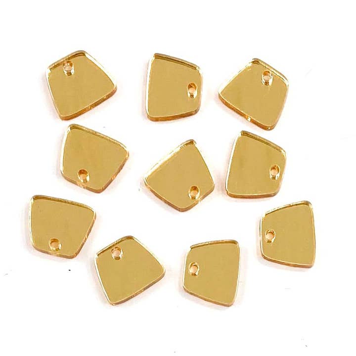 Trapeziumvormige gouden spiegeltussenstukken - DIY-oorbellen - 10 stuks voor wholesale door Piddlin' Supply Co