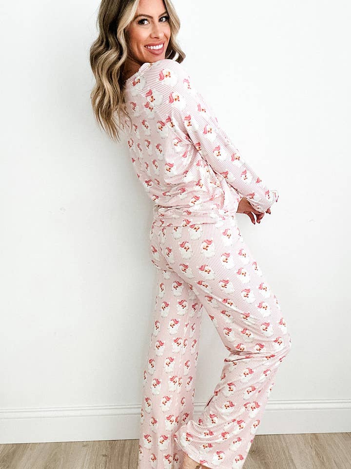 Pink Santa Claus Two Piece Pajamas for wholesale by Lex Wholesale
