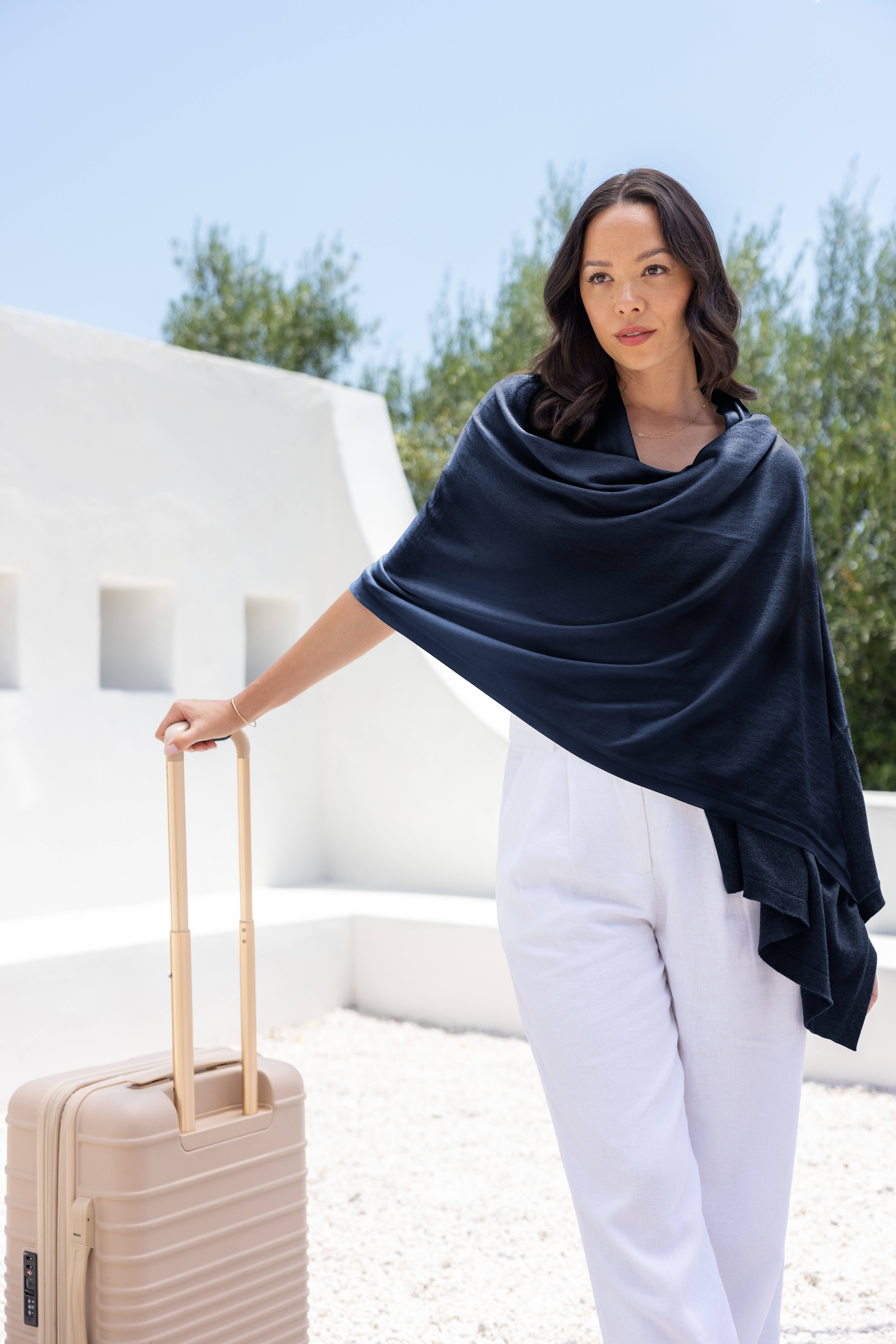 zestt organics - Wholesale Scarf - Women's - Dreamsoft Organic Cotton Travel Scarf - Oxford Blue1