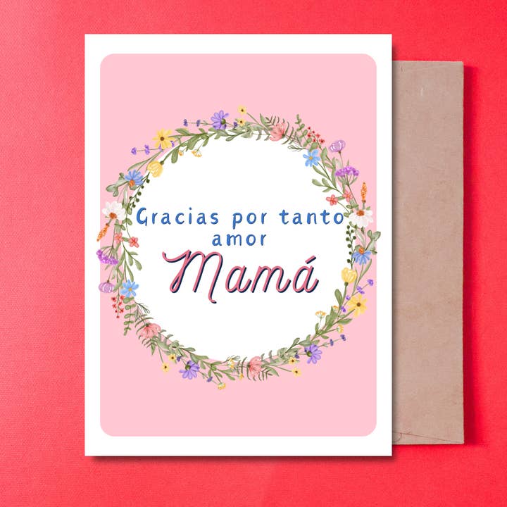 Gracias por tanto mamá card with envelope. for wholesale by Gaec Studio