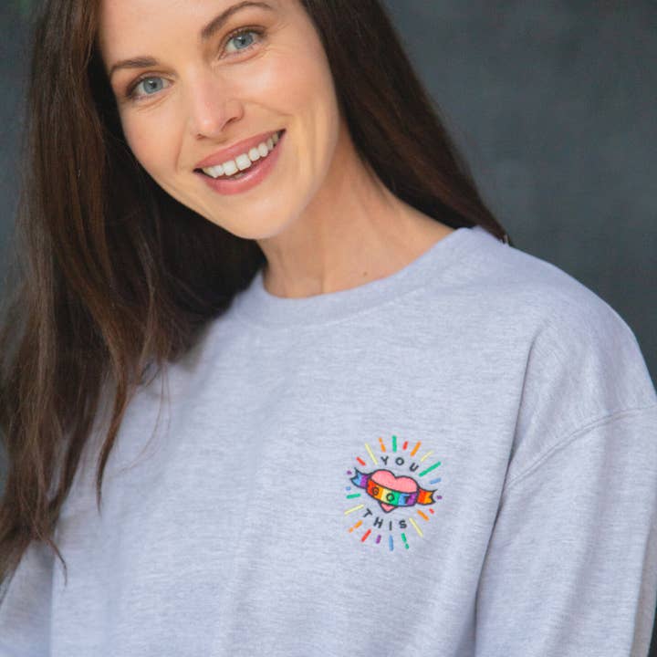 SAMPLE SALE 2026 You Got This Rainbow Style Grey Sweatshirt! DOUBLE EXTRA LARGE for wholesale by Percy and Nell Retail Limited