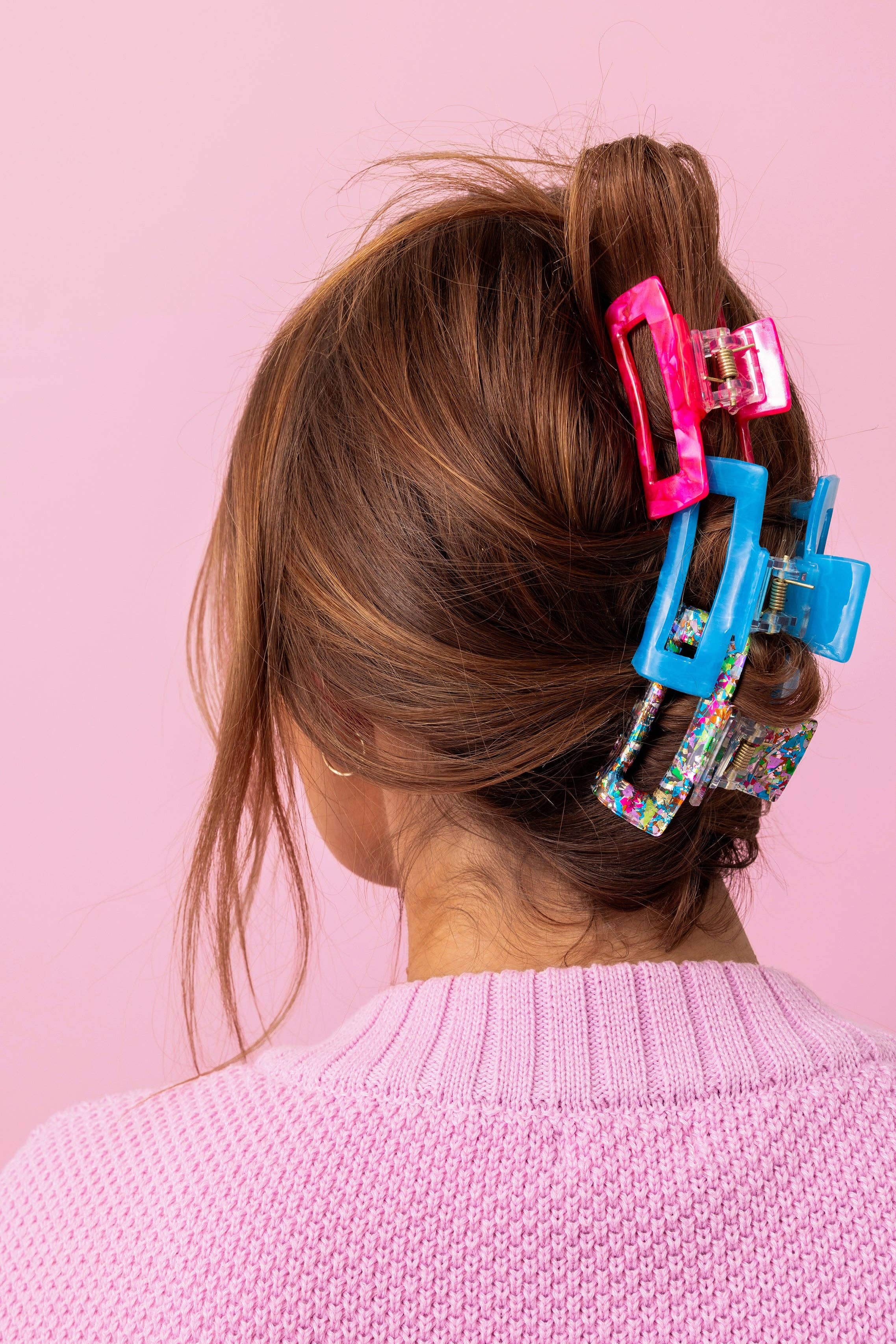 Taylor Elliott Designs – Großhandel Haarclip – Kinder – Zum Spaß - Buntes Konfetti-Klauenclip-Trio - Min. 4 (CC-11)1