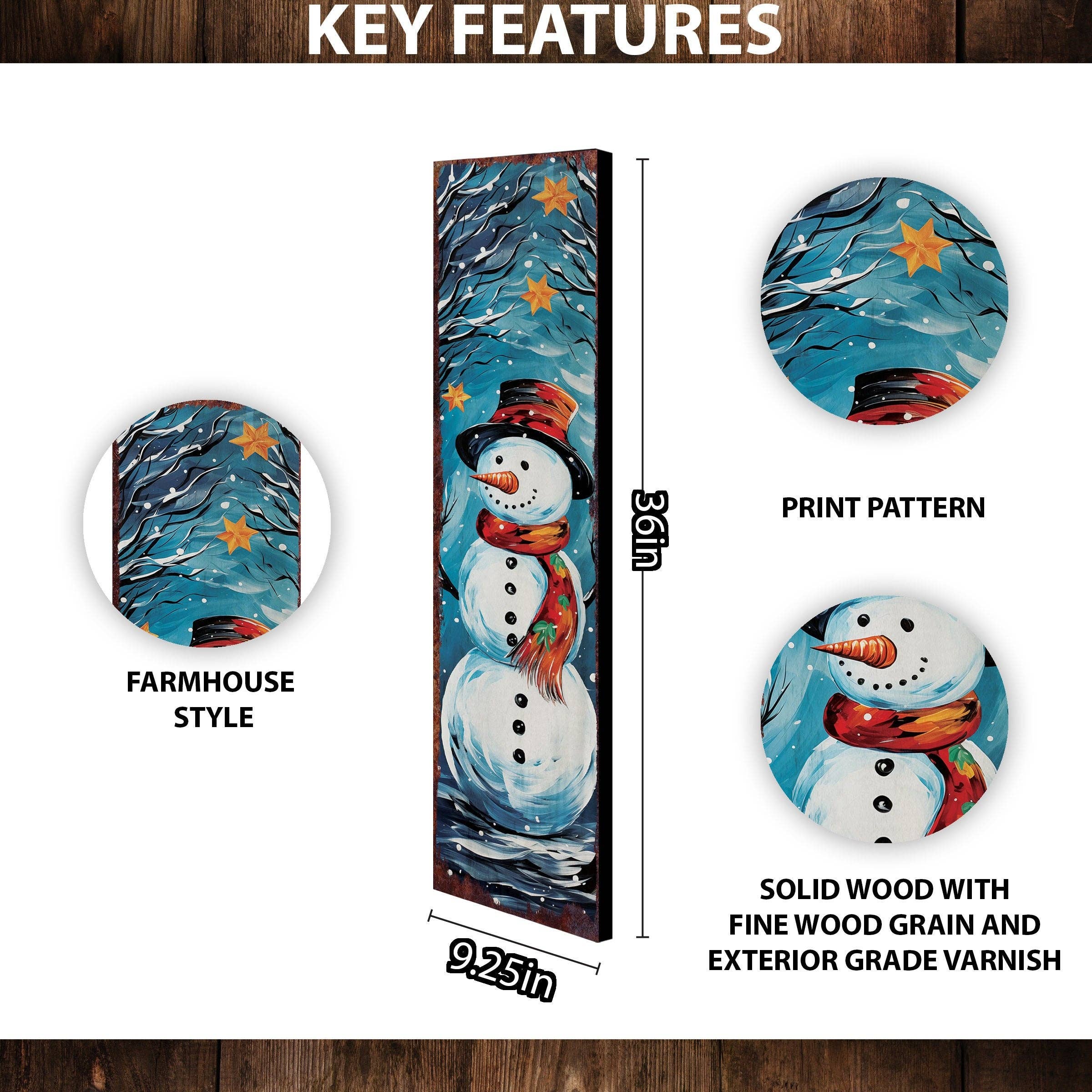 TX USA Corporation - Wholesale Outdoor Sign - 36" Cheerful Snowman Christmas Porch Sign | Outdoor Holiday Welcome Decor1