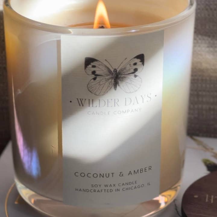 Coconut & Amber for wholesale by Wilder Days Candle Company