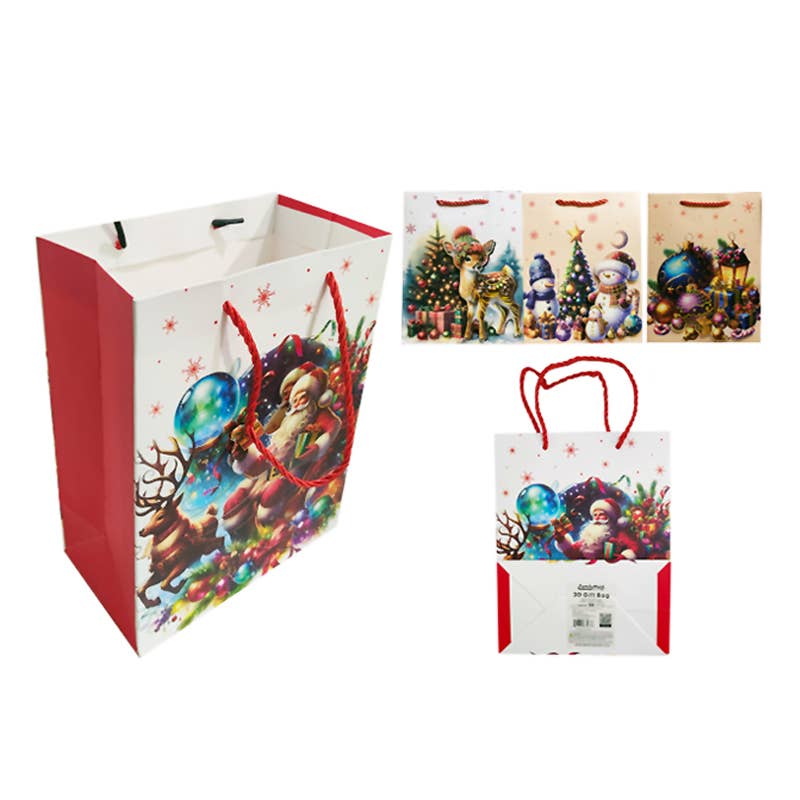 Deluxe Import Trading - Wholesale Gift Bag - Small Christmas Gift Bag 7" x 9" x 4" 4 Assorted0