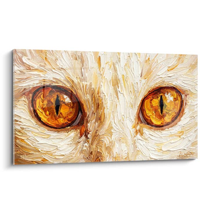 Tableau Yeux de Chat Khao Manee - Regard Doré Intense - Edition chat Khao Manee pour la vente par Walensky