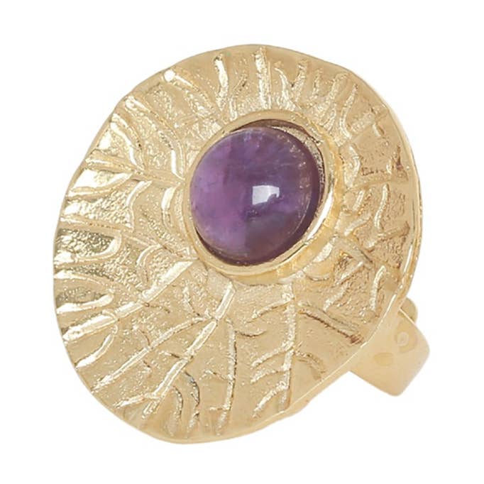 MINERAMA anello regolabile ametista per la vendita all'ingrosso da parte di Nature Bijoux