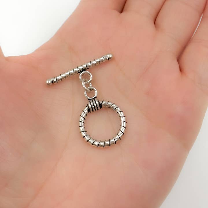 Toggle2SS. Oxidized Sterling Silver Toggle Clasp for wholesale by Tresor Jewelry Inc.