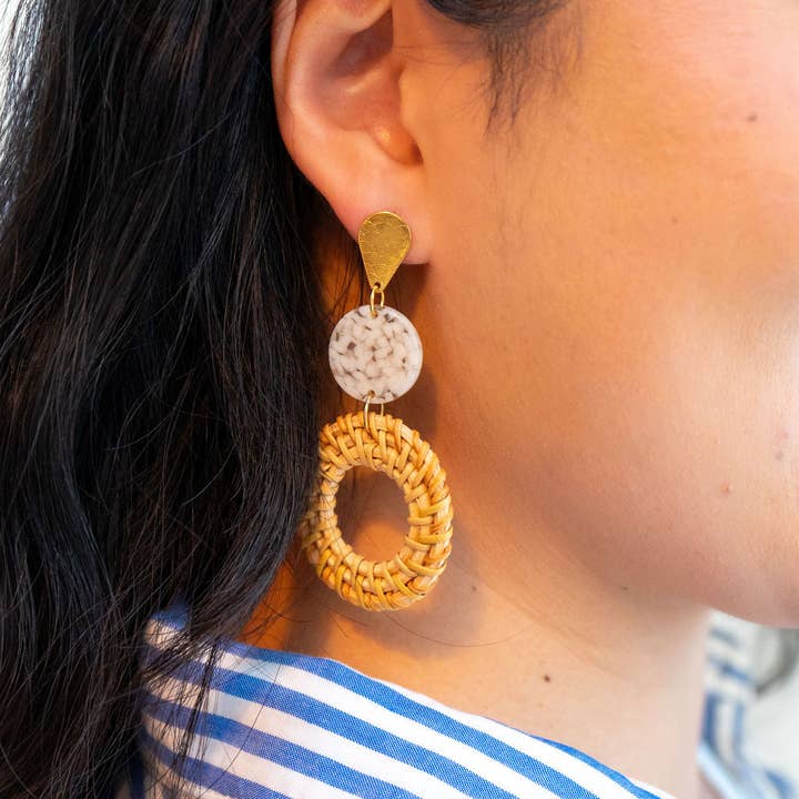 Spiffy & Splendid - Wholesale Dangle Earrings - Lana Earrings - Dark Rattan // Resort, Jewelry17
