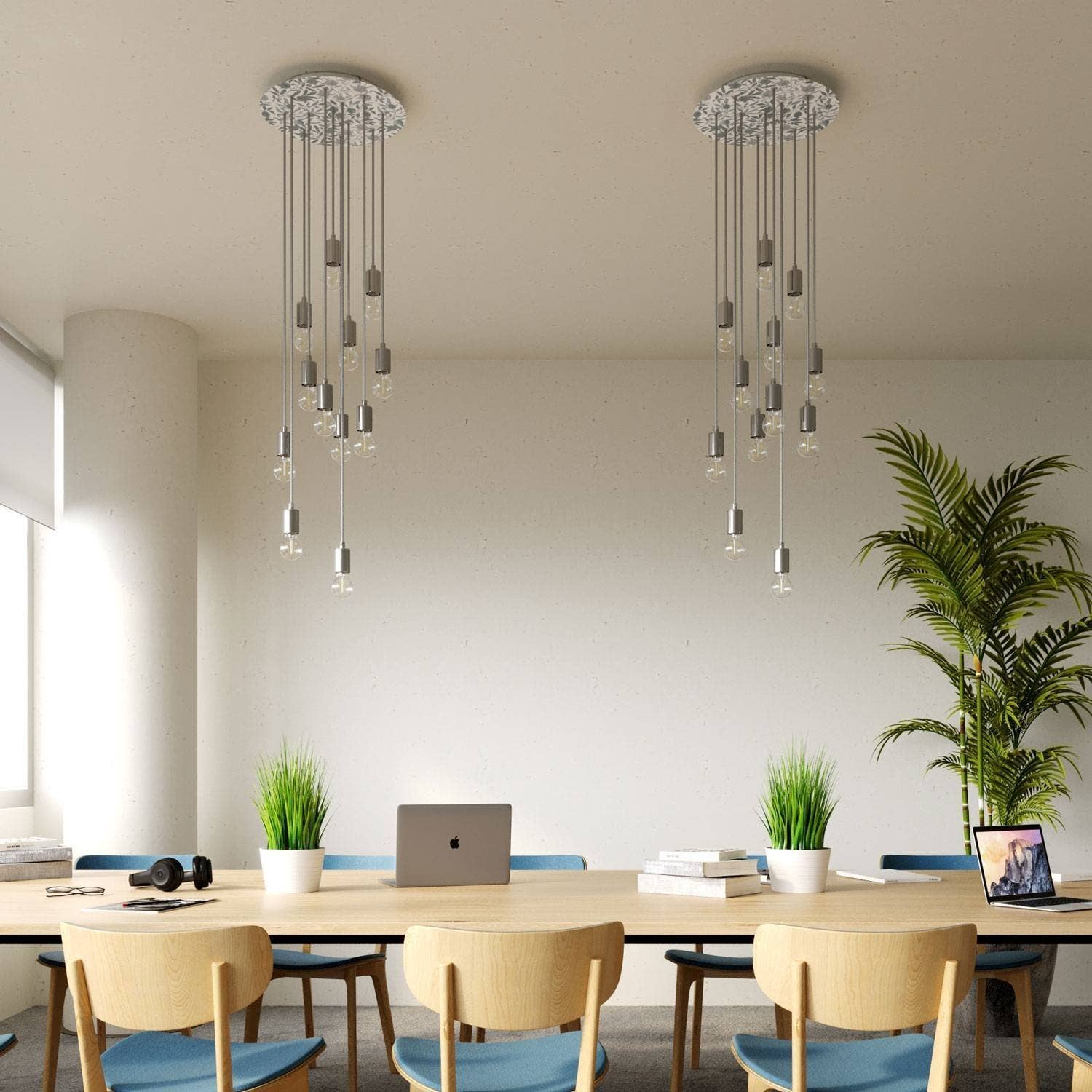 LIGHTINUP S.R.L. - Vente Lustre/Suspension - Rosace XXL Rose-One ronde, diamètre 400 mm avec 12 trous et 4 trous3